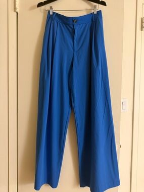 Zara Wide-Leg Trousers in Bright Blue
